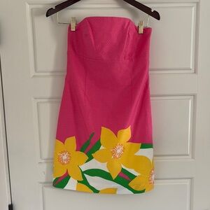 Lilly Pulitzer Pink Strapless Sheath Dress Resort Wear